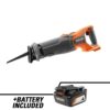 RIDGID R8647B-AC87004 18V Brushless Cordless Reciprocating Saw with 18V Lithium-Ion 4.0 Ah Battery