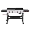 Royal Gourmet GD403 4-Burner 48,000 BTU Portable Flat Top Gas Grill and Griddle Combo Grill in Black with Folding Legs for Outdoor Cooking