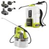 RYOBI P2860-2810 ONE+ 18V Cordless Battery 4 Gal. Backpack and 1 Gal. Handheld Chemical Sprayers with 2.0 Ah, 1.3 Ah Battery and Charger