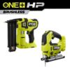 RYOBI P322-PBLJS01B ONE+ HP 18V 18-Gauge Brushless Cordless AirStrike Brad Nailer with ONE+ HP 18V Brushless Cordless Jig Saw (Tools Only)