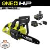 RYOBI P2520 ONE+ HP 18V Brushless 10 in. Cordless Battery Chainsaw with 4.0 Ah Battery and Charger