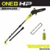 RYOBI P2508BTL-CMB1 ONE+ HP 18V Brushless Whisper Series 8 in. Cordless Battery Pole Saw (Tool Only) with Extra Chain & Bar and Chain Oil