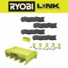 RYOBI STM401-STM503K-STM504-STM801 LINK Tool Holding Shelf with Starter Kit, Wall Rails and Power Tool Hook (11-Piece)