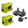RYOBI RYi150BG-BK2 Two 150-Watt Power Source for ONE+ 18-Volt Battery with (2) 4.0 Ah Batteries and (2) Chargers