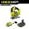 RYOBI PBLJS01B-PSK005 ONE+ HP 18V Brushless Cordless Jig Saw with 2.0 Ah Battery and Charger