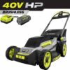 RYOBI RY401180 40V HP Brushless 20 in. Cordless Electric Battery Walk Behind Self-Propelled Mower with 6.0 Ah Battery and Charger