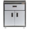 Gladiator GAGB28KDYG Ready-to-Assemble Steel Freestanding Garage Cabinet in Silver Tread (28 in. W x 31 in. H x 18 in. D)