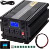 VEVOR ZNB2KW-12-1200I8XV9 Car Power Converter 2000-Watt Modified Sine Wave Inverter DC 12-Volt to AC 120-Volt with LCD Display Remote Controller