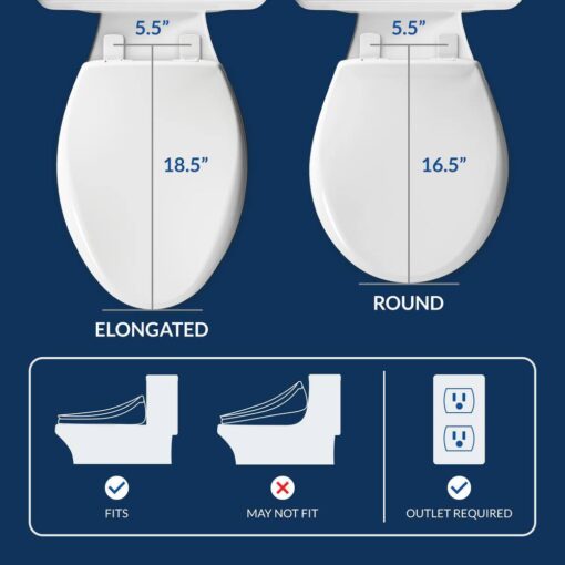 BIO BIDET HD7000 Electric Bidet Seat for Elongated Toilets in White