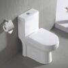 DEERVALLEY DV-1F52812 Liberty 12 in. Rough in Size 1-Piece 0.8/1.28 GPF Dual Flush Elongated Toilet in White Seat Included