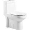 FINE FIXTURES MOTB10W Jawbone 10 in. Rough-In 1-piece 1.08 GPF /1.58 GPF Dual Flush Round Toilet in White, Seat Included