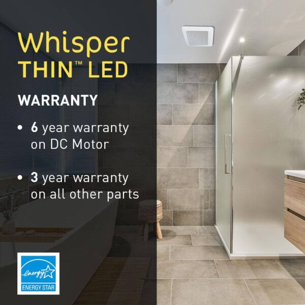 Panasonic RGT810LA WhisperThin DC LED PickAFlow 80 100 CFM Ceiling