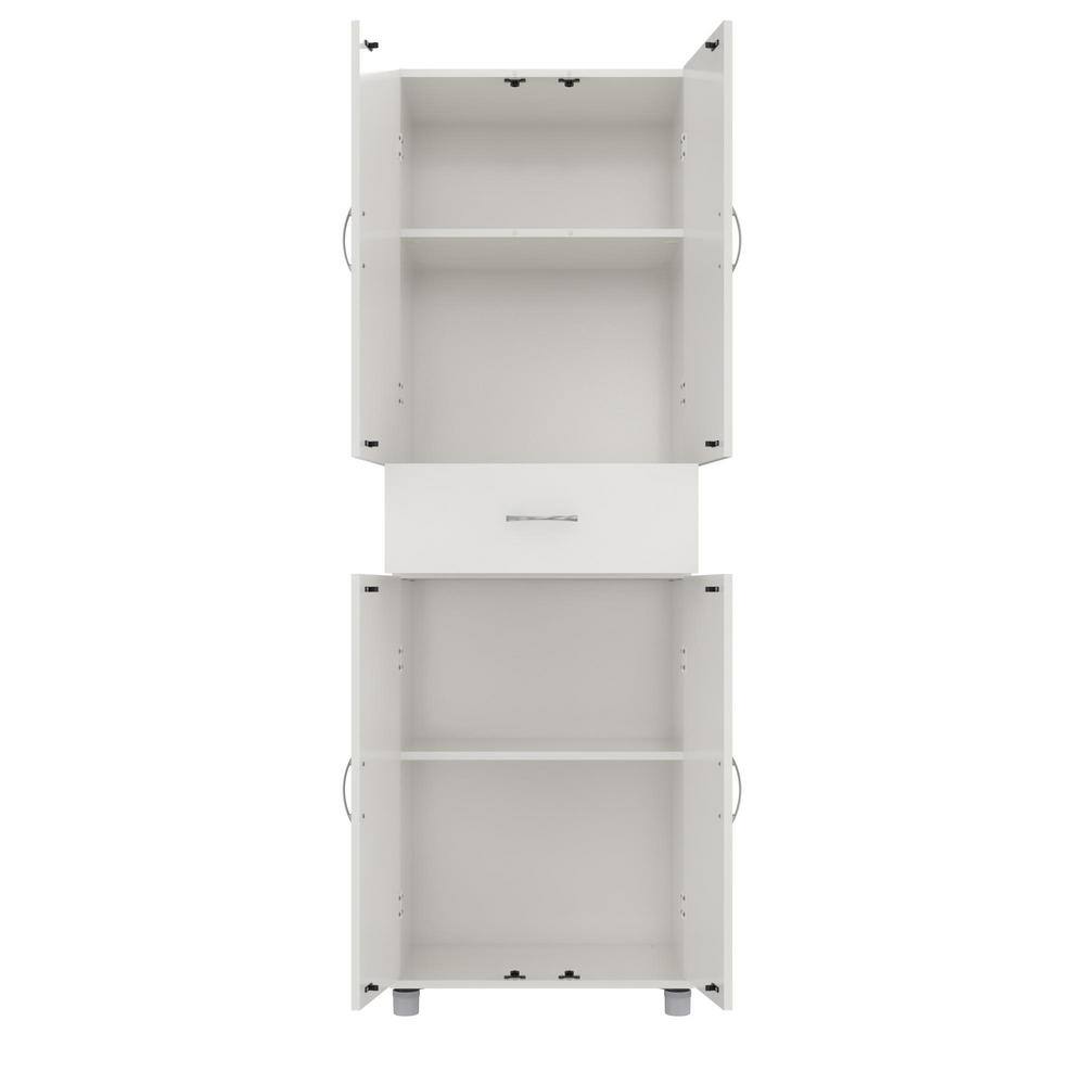 4-Door 5' Storage Cabinet, White Stipple