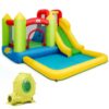 Gymax GYM04200 138 in. x 110.5 in. x 75 in. Cloth Yellow Outdoor Inflatable Bounce House Water Slide Climb Bouncer Pool