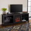 Woven Paths Open Storage Fireplace TV Stand for TVs up to 80", Black