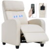 BestMassage Faux Leather Recliner, Beige