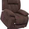 Polar Aurora Power Lift Massage Recliner Chair Heated Fabric Lounge Vibratory Remote Control, Brown
