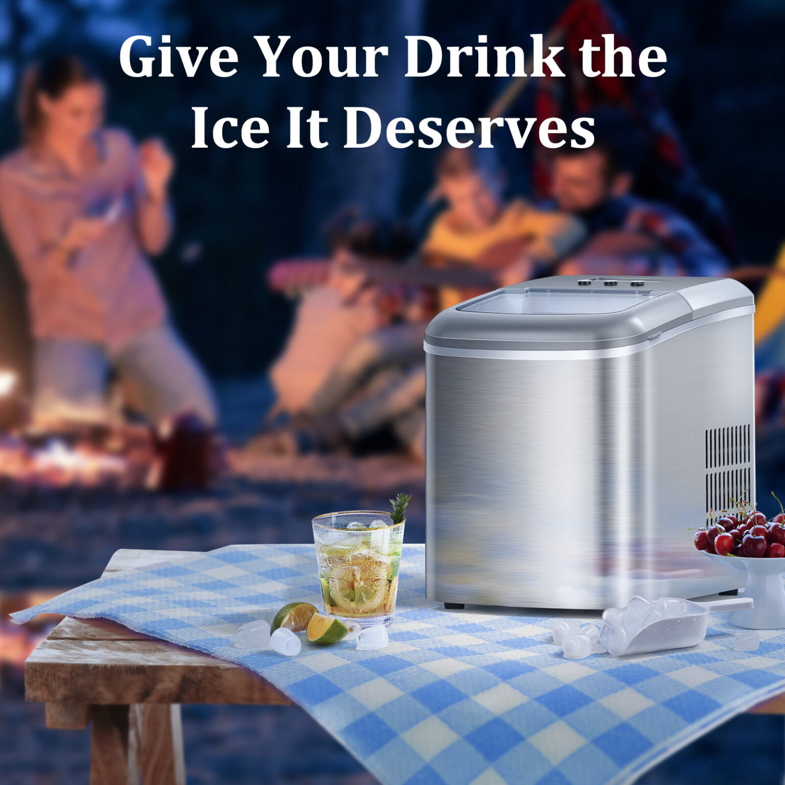 TaoTronics Ice Maker Countertop Machine 26lb/24H with LCD Display, Self