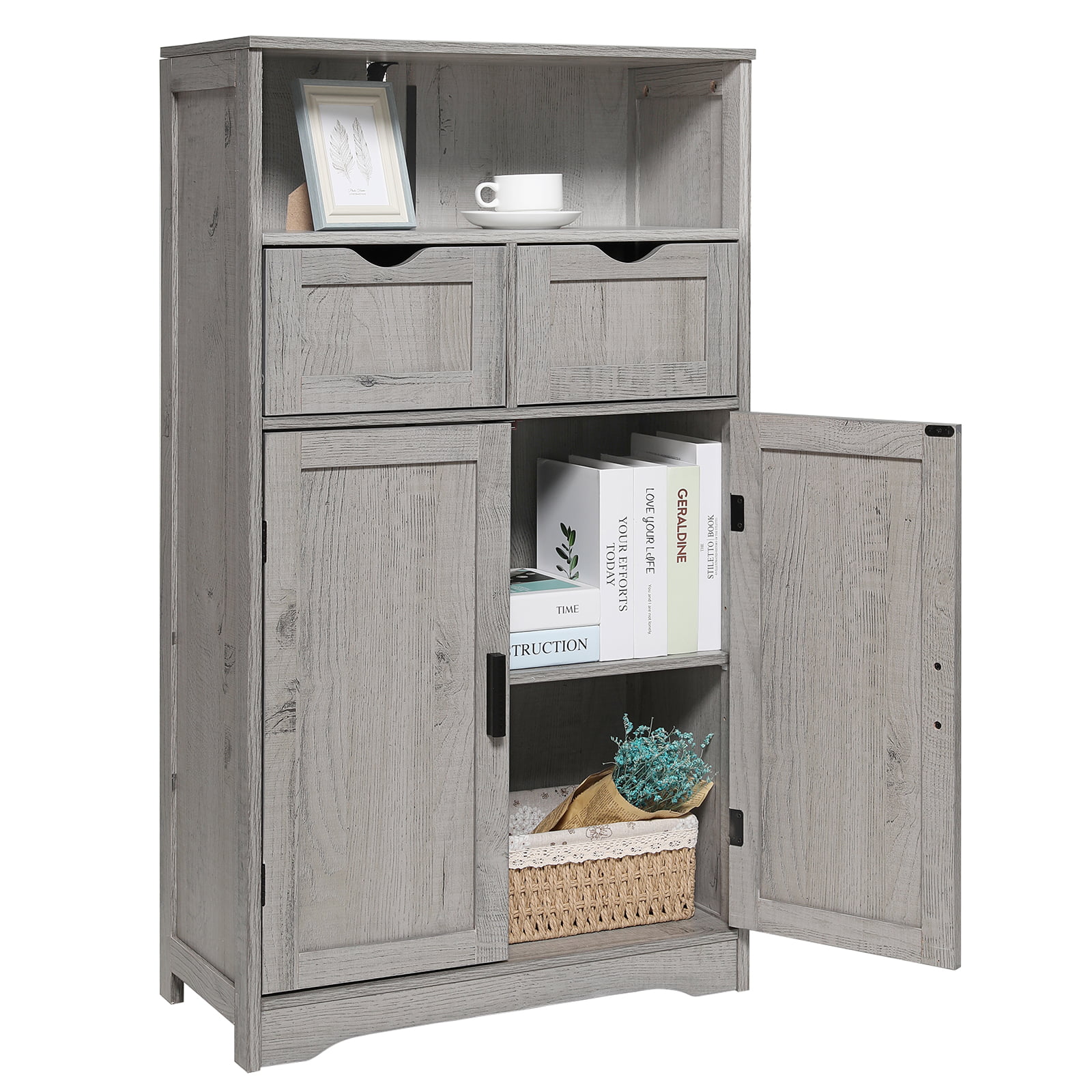  Iwell Bathroom Cabinet with Drawer and Storage Shelf
