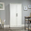 Sauder HomePlus 71" Tall 2-Door Multiple Shelf Wood Storage Cabinet, Soft White Finish
