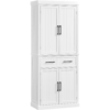 Topeakmart 72.5" H Kitchen Pantry Cabinet with Doors and Adjustable Shelves, White
