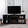 Walker Edison Traditional Fireplace TV Stand for TVs Up to 64" - Black