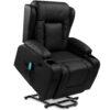 Best Choice Products Electric Power Lift Recliner Massage Chair Furniture w/ USB Port, Heat, Cupholders - Black