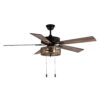 River of Goods 52" Shabby Bronzed Farmhouse LED Ceiling Fan with Light