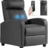 BestMassage Faux Leather Recliner, Black