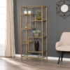 Jaymes Metal/Glass Asymmetrical Bookcase