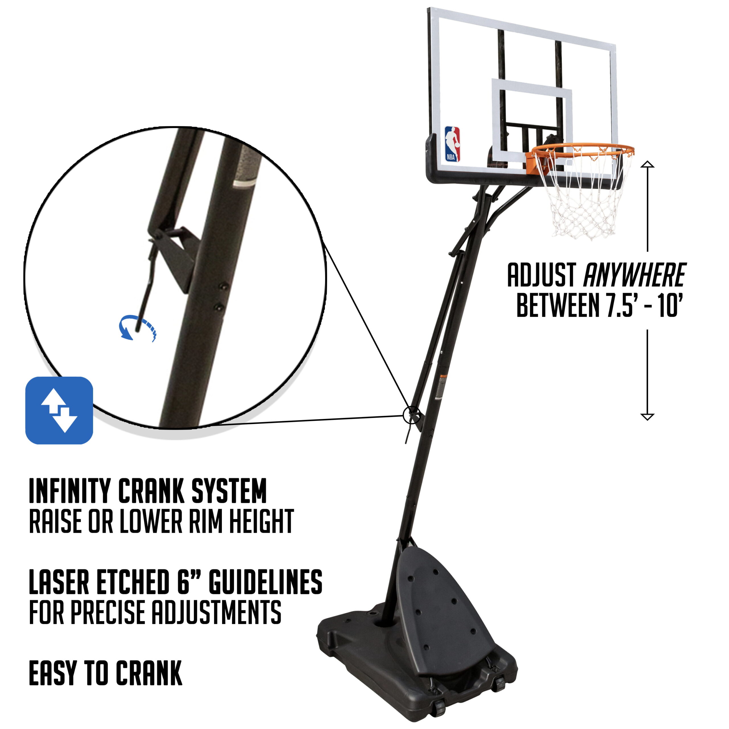 Portable Professional NBA Regulation Basketball Hoop (Traveler) – DIY Court  Canada