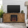 Woven Paths Modern Farmhouse Fireplace TV Stand for TVs up to 65", Brown