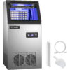 VEVOR Commercial Ice Maker 100lbs/24h,Ice Machine with 22lbs Storage 4x8 Cubes Stainless Steel Auto Clean for Bar Home Supermarkets Includes Scoop and Con, Sliver