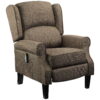 Relaxing Fabric Heated Massage Chair Vibrating Recliner Sofa With Remote Control