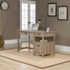 Sauder Harbor View Sit and Stand Lift Top Desk, Salt Oak Finish