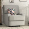 Baby Relax Rylan Swivel Glider Recliner Chair, Coil Seating, Gray