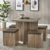 Mainstays 5-Piece Dexter Dining Set with Storage Ottoman, Brown