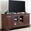 Walker Edison Wood TV Stand for TVs up to 58", Traditional Brown