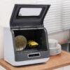 Wuzstar Portable Countertop Dishwasher Tabletop Hot Air Drying 3 Washing Programs Dishwasher Built-in Water Tank 110V