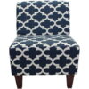 Mainstays Amanda Armless Accent Chair, Navy Blue and White