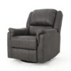 GDF Studio Pismo Contemporary Upholstered Swivel Gliding Recliner, Slate Microfiber and Black