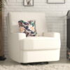 Baby Relax Rylan Swivel Glider Recliner Chair, Coil Seating, White