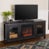 Walker Edison Traditional Black Fireplace TV Stand for TVs up to 60"