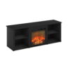 Furinno Montale 60 Inch TV Stand with Fireplace, Americano