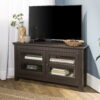 Woven Paths Modern Farmhouse Corner TV Stand for TVs up to 48", Espresso