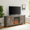 Woven Paths Modern Farmhouse Fireplace TV Stand for TVs up to 65", Grey Wash