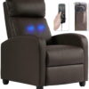 BestMassage Faux Leather Recliner, Brown