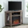 Walker Edison Corner Fireplace TV Stand for TVs up to 50", Grey Wash