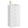 Homfa 6 Drawer Dresser for Bedroom, Modern White Chest, Floor Storage Cabinet for Living Room