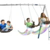 XDP Recreation Firefly™ Galvanized Steel Swing Set with Slide, 2 Firefly™ LED Swings and Super Disc™ Swing.
